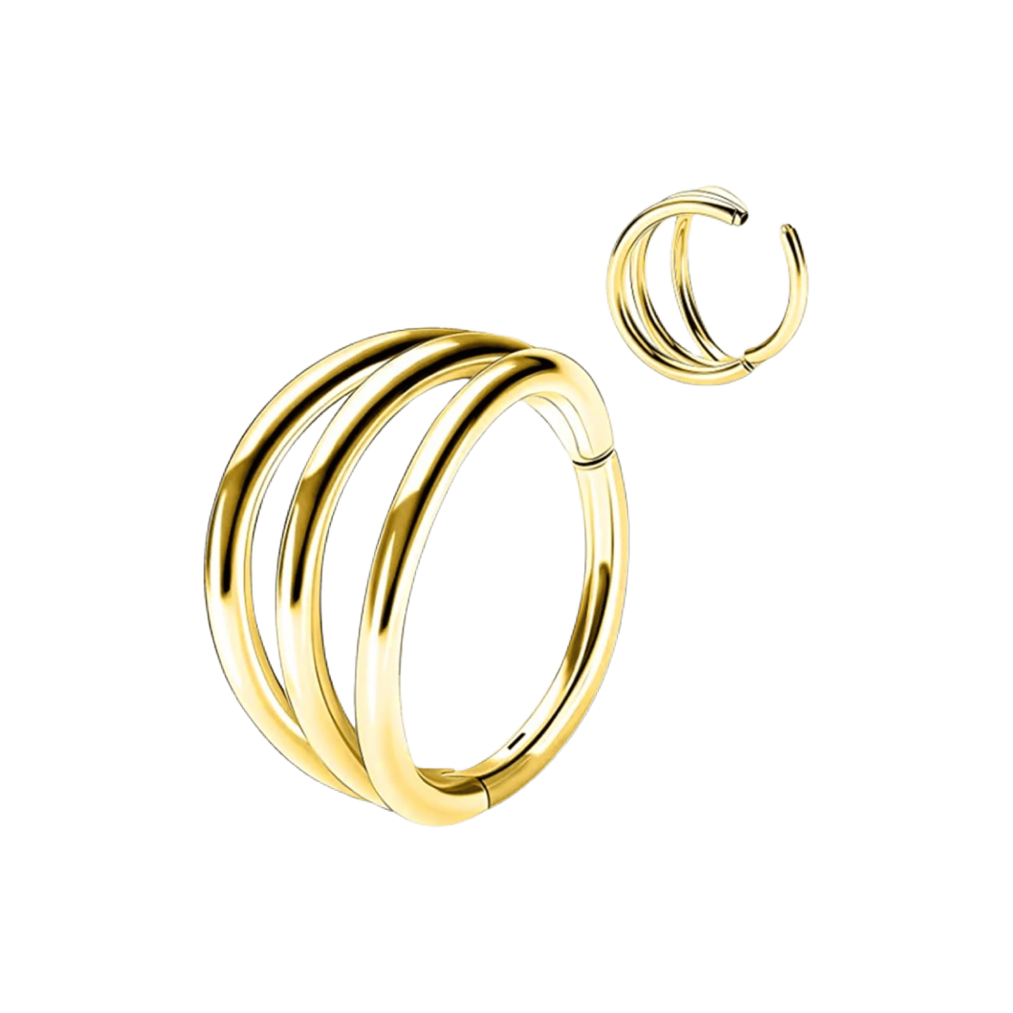gold color amara hinged hoop