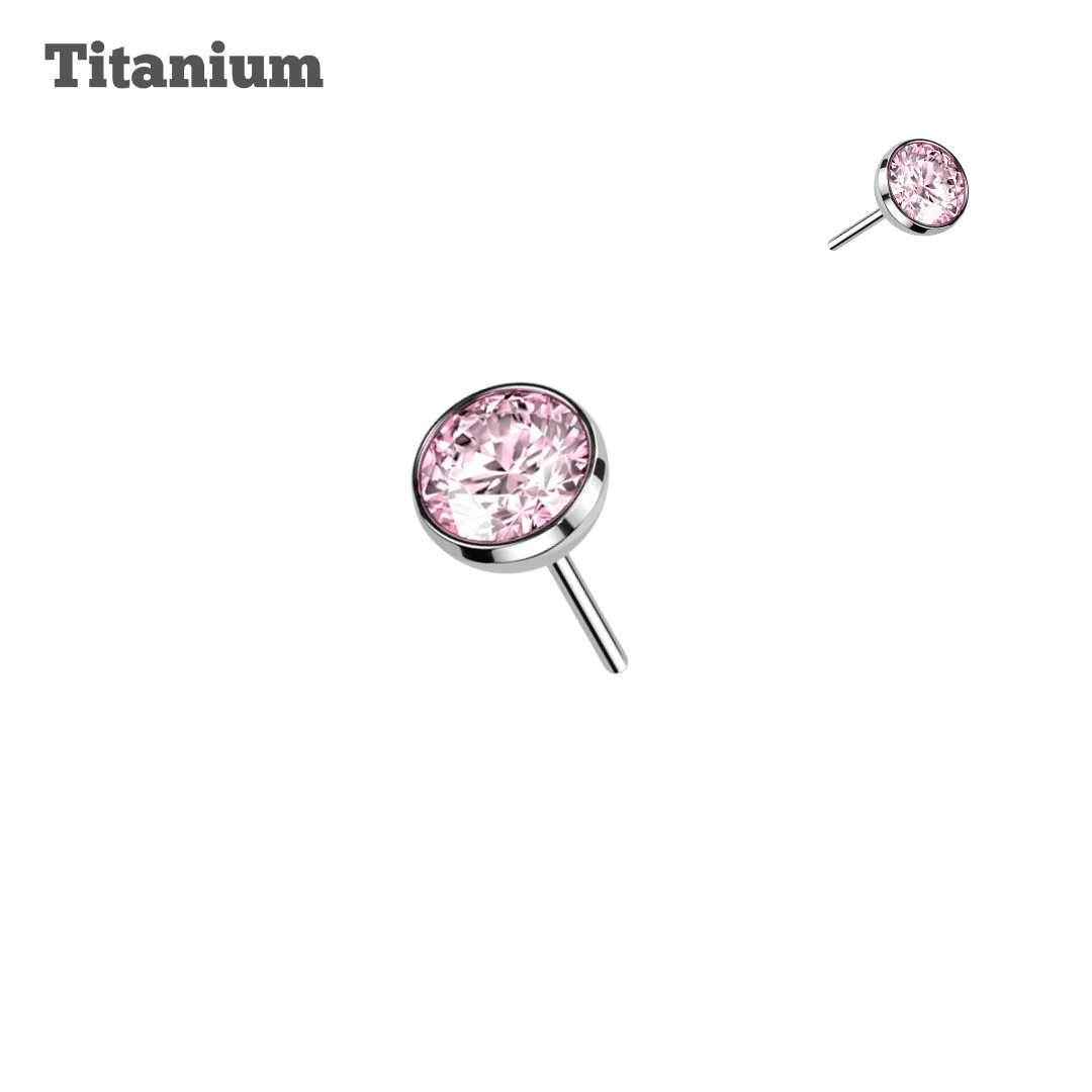 قمة مدي جوهرة التيتانيوم Threadless