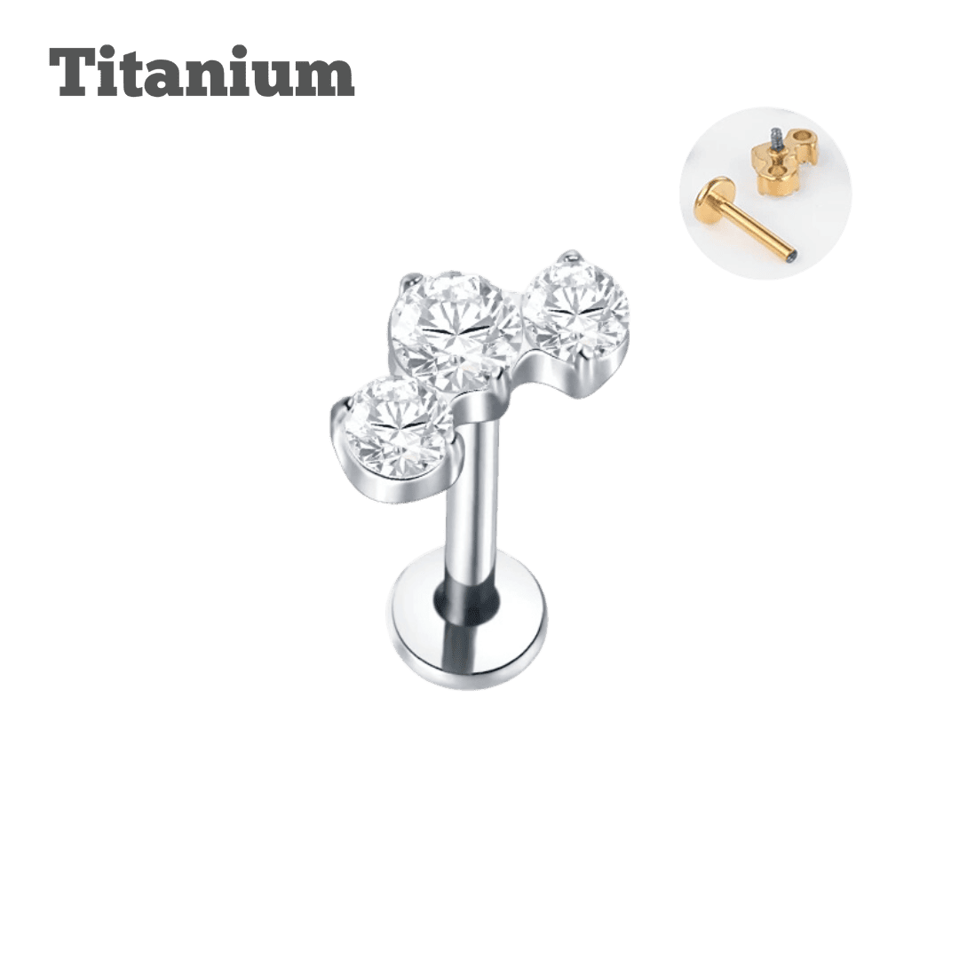 steel color fatima titanium theaded labret