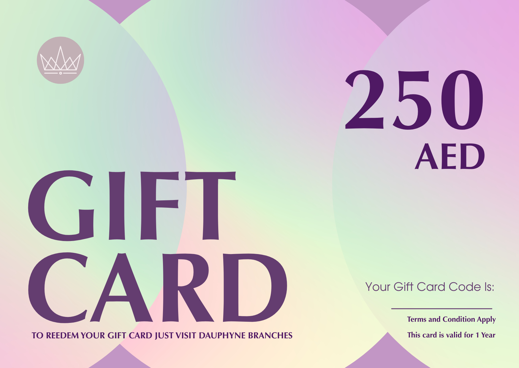 GIFT CARD 250AED + FREE 50AED