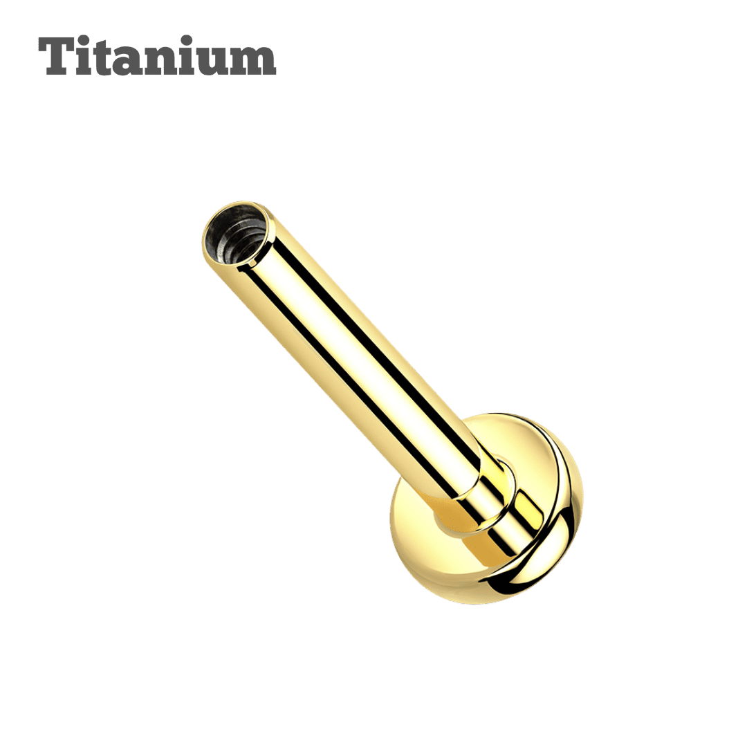 gold color internally threaded titanium labret post