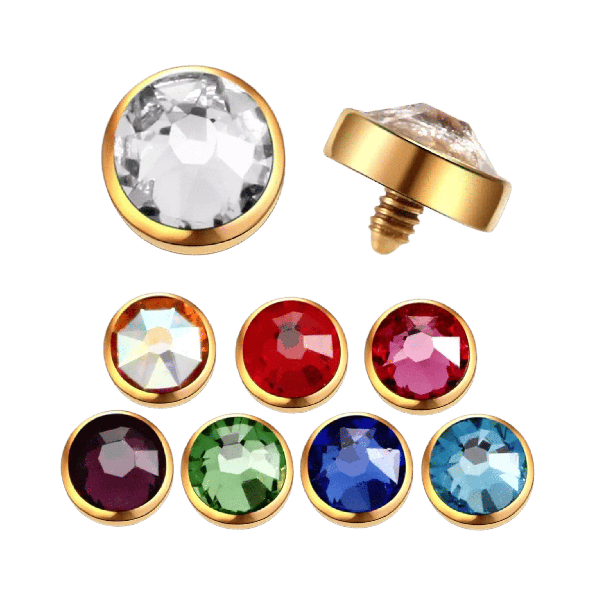 multi color dermal anchot top for dermal piercing