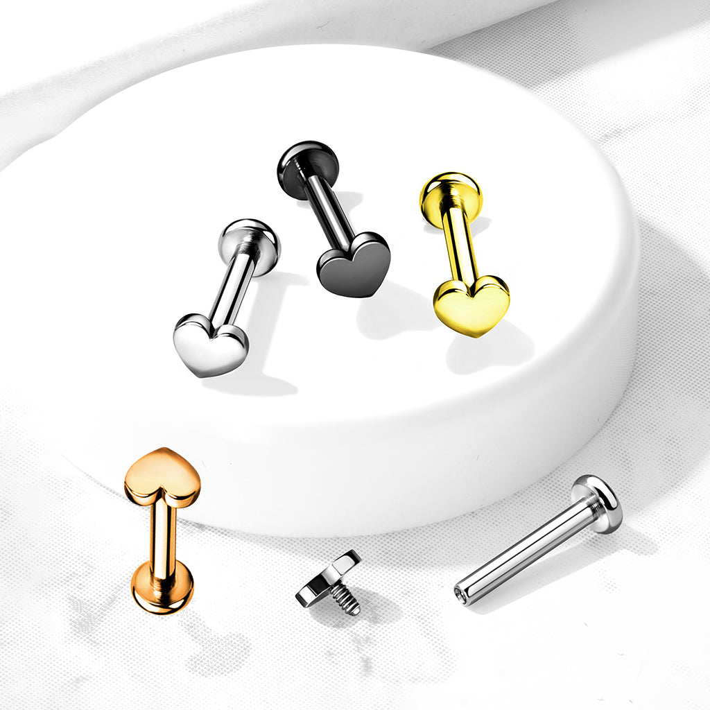 Labret en titane sans fil à cœur uni