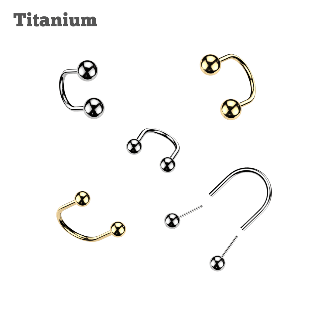 Titanium Ball Ends U-Hoop