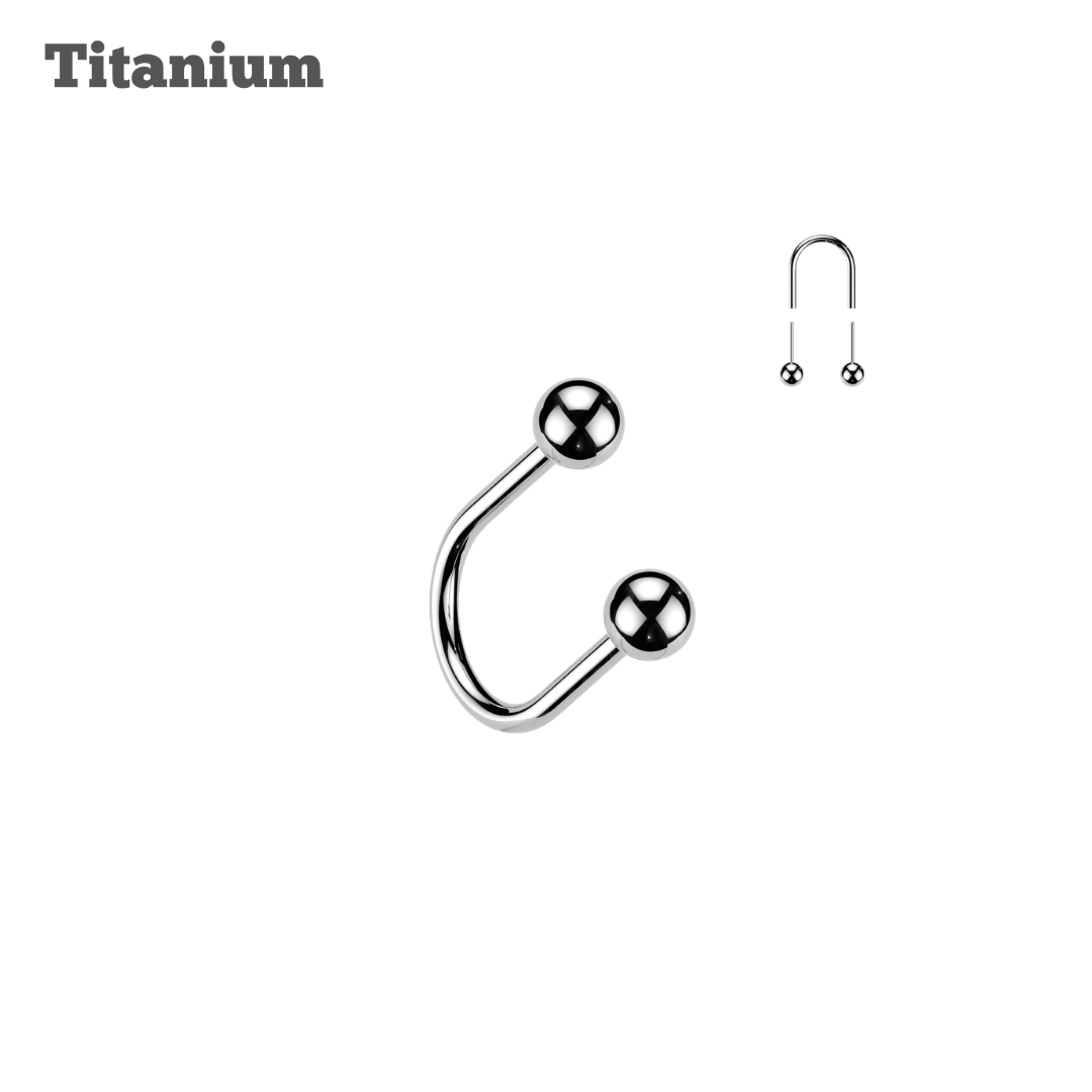 Titanium Ball Ends U-Hoop