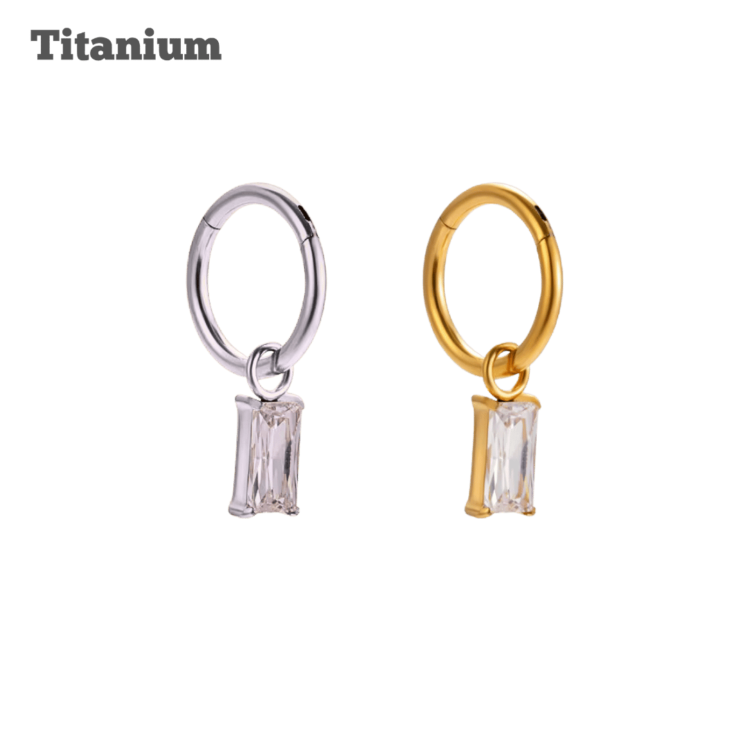 Titanium Bianca Hinged Hoop