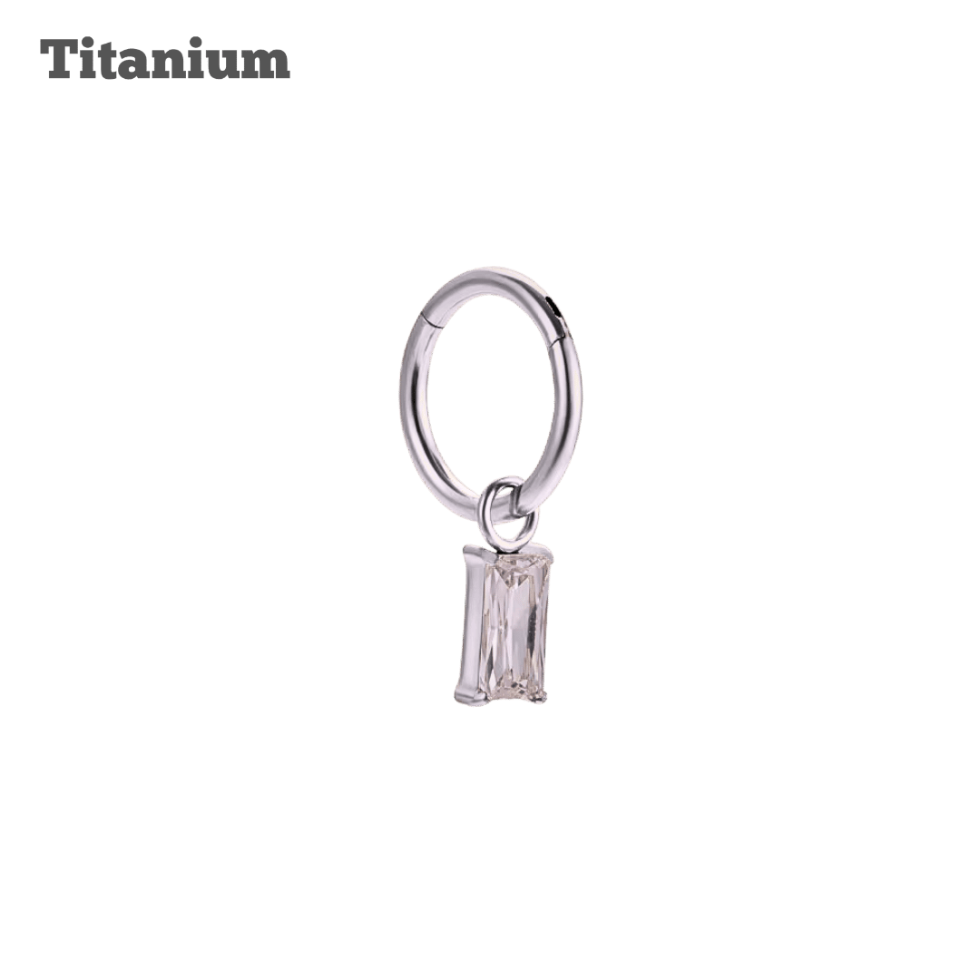 Titanium Bianca Hinged Hoop