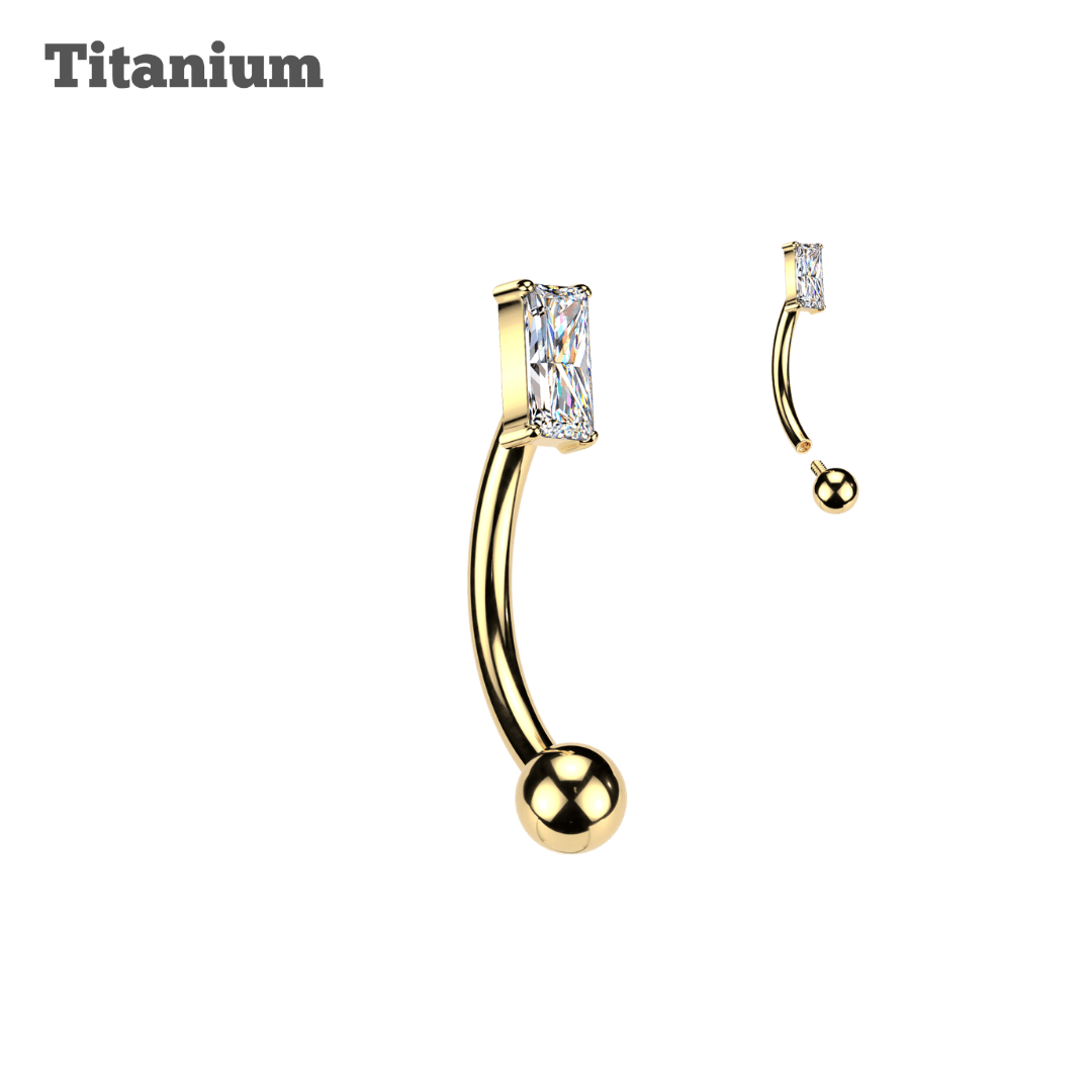 Titanium Emerald Top Ball Ends Rook Barbell
