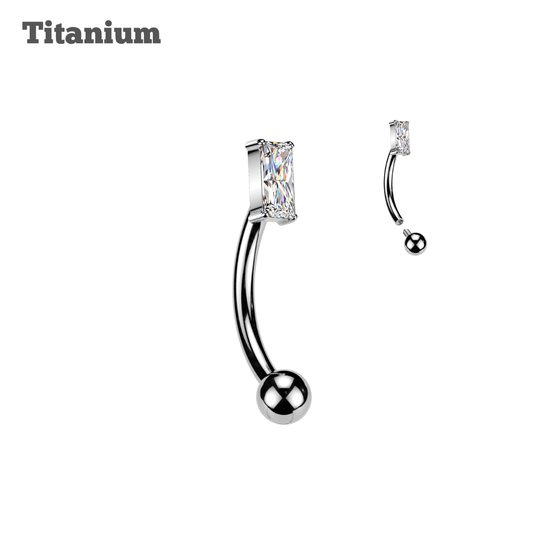 Titanium Emerald Top Ball Ends Rook Barbell