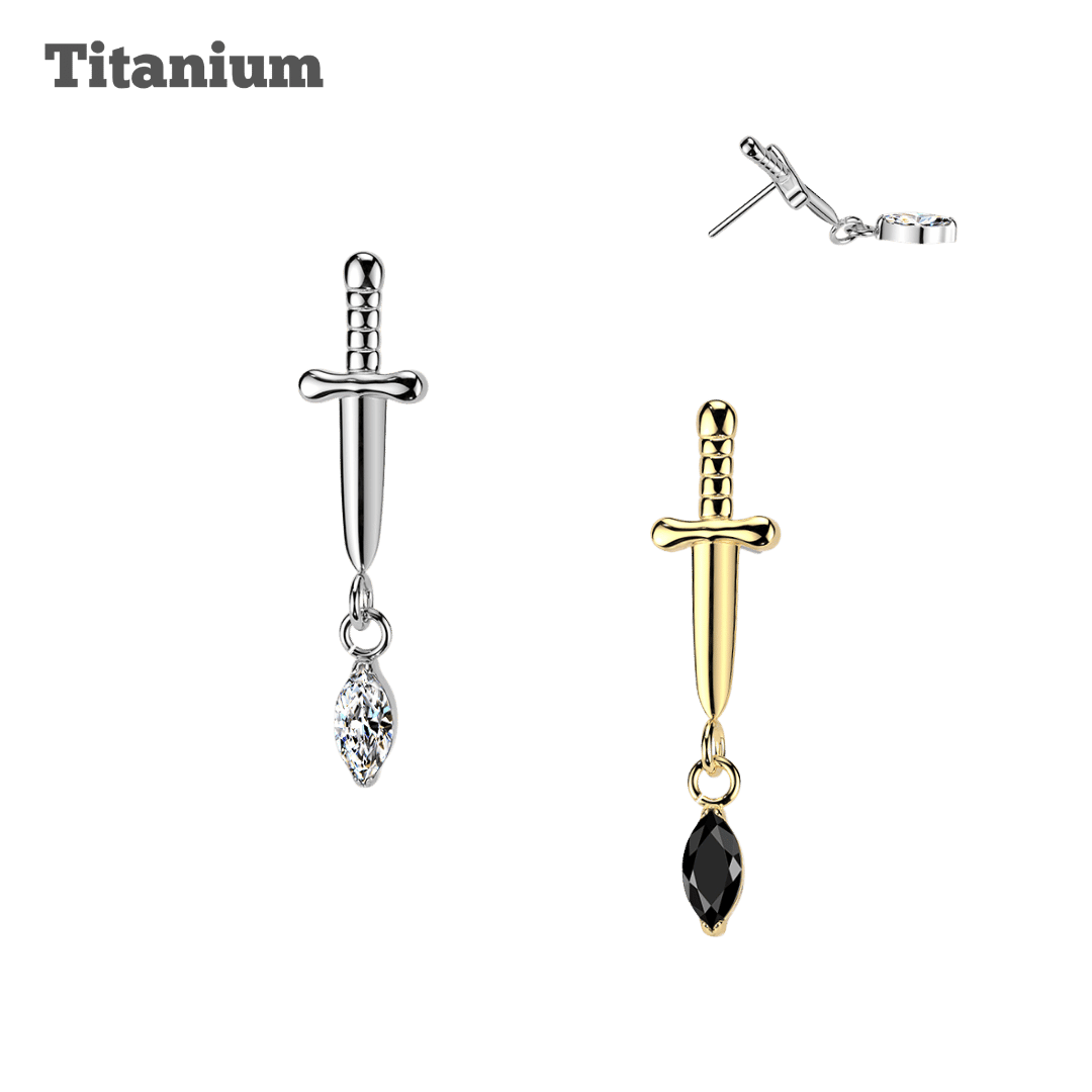 Titanium Marquis Dagger Threadless Top