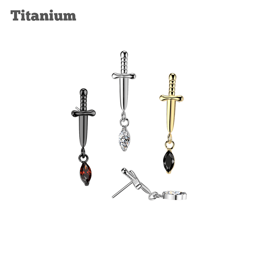 Titanium Marquis Dagger Threadless Top