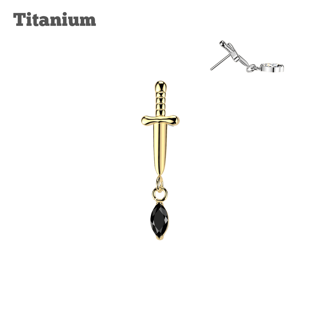 Titanium Marquis Dagger Threadless Top