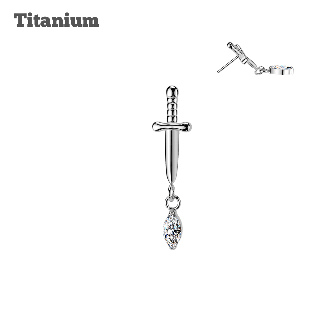 Titanium Marquis Dagger Threadless Top