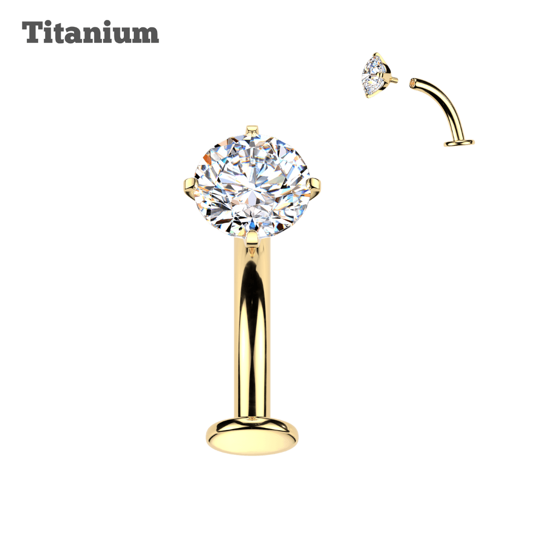 Titanium Reverse Pronged Top Belly Barbell