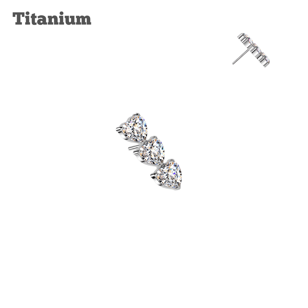 Titanium Trio Heart Threadless Top