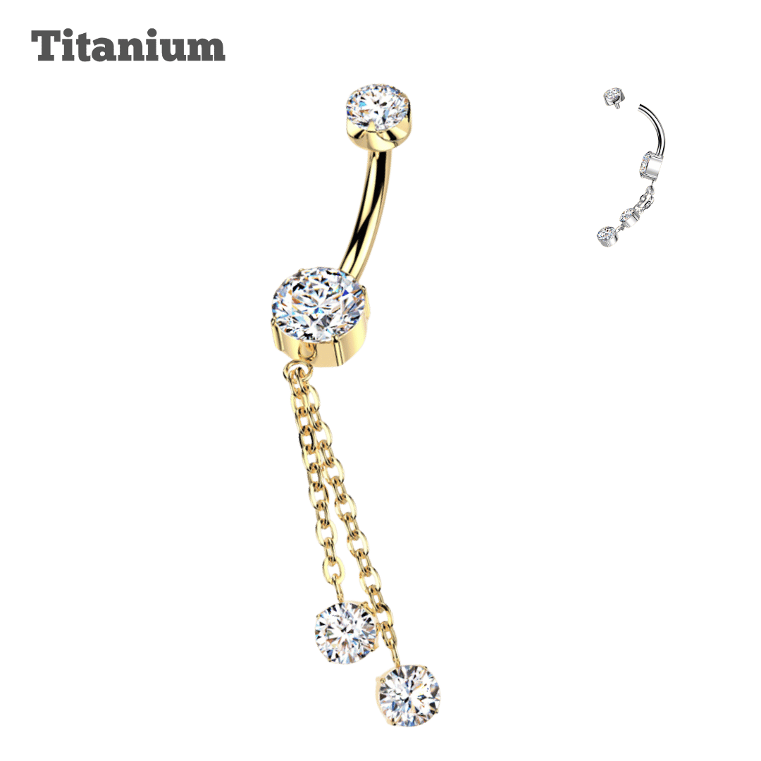 Titanium Yvana Threaded Belly Barbell
