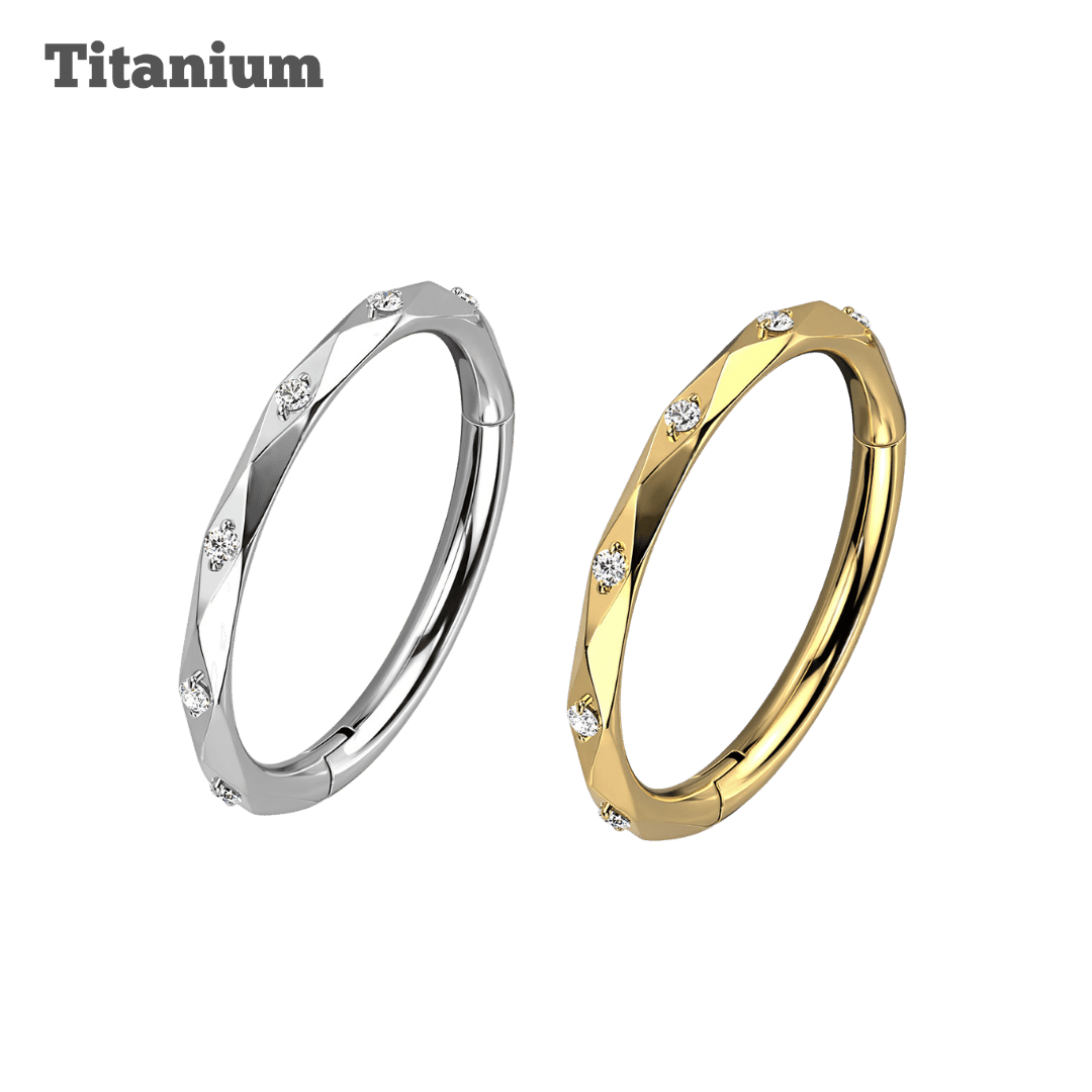 Titanium Celeste Hinged Hoop
