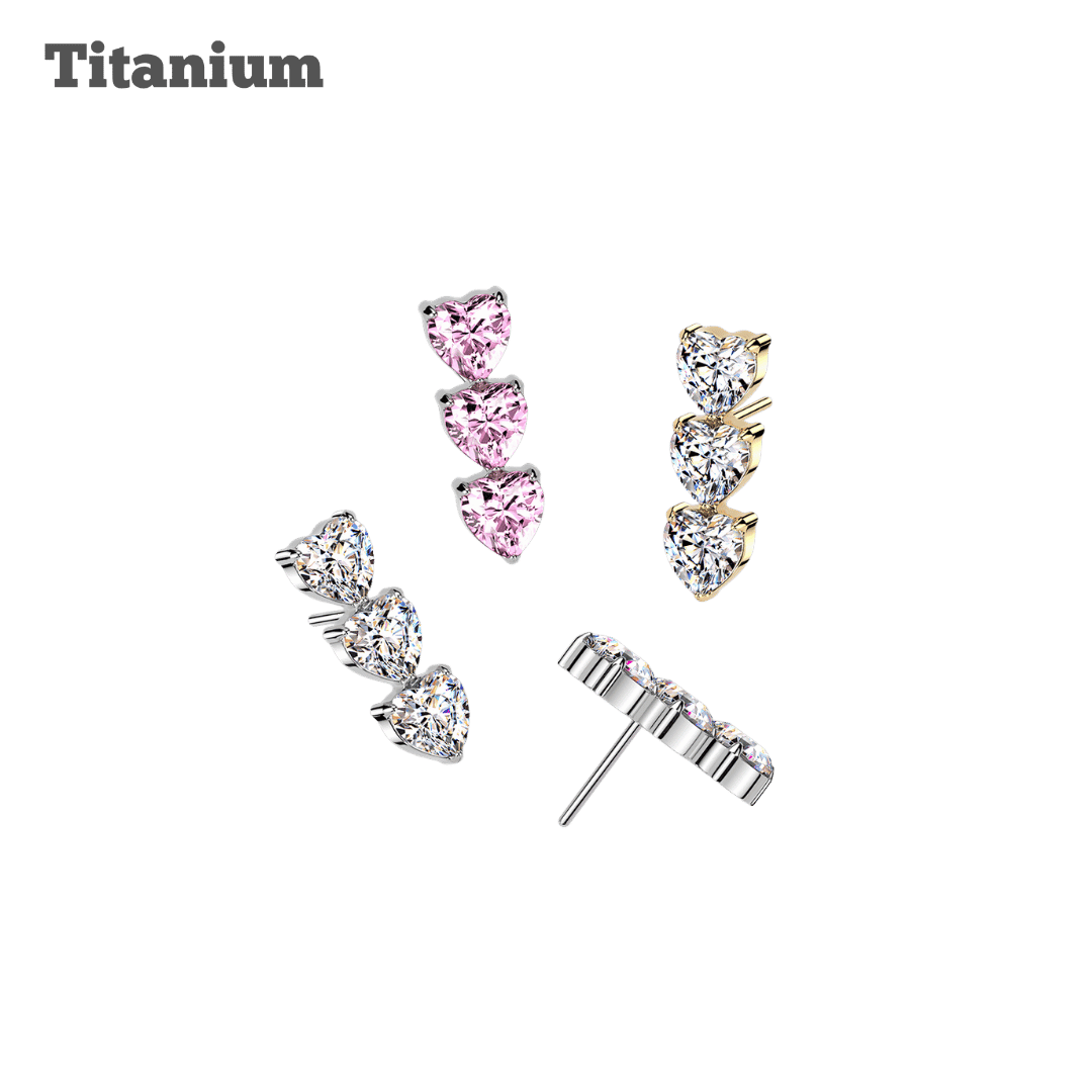 Titanium Trio Heart Threadless Top