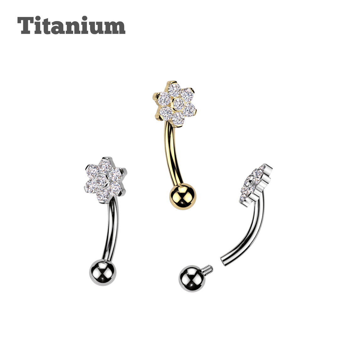 Titanium Daisy Threaded Rook Barbell
