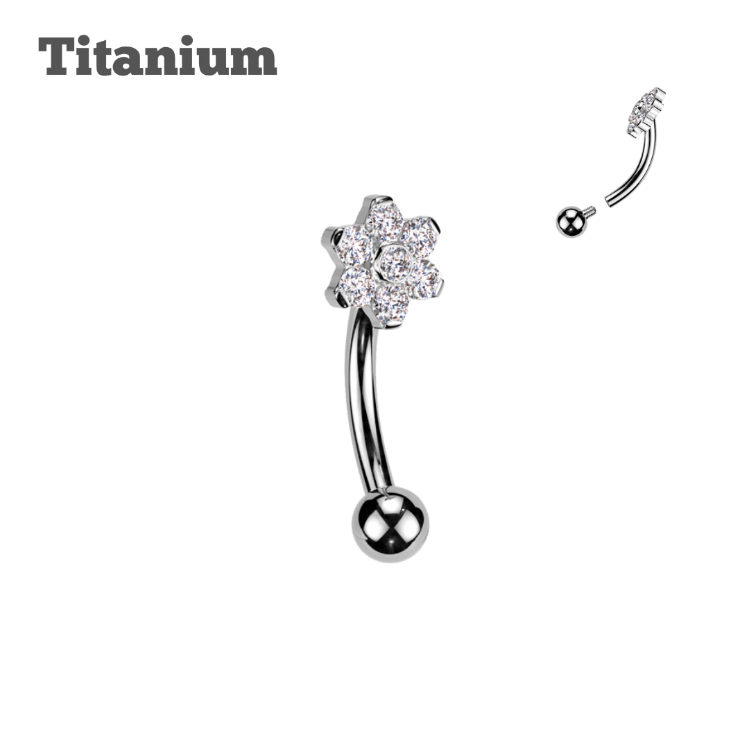 Titanium Daisy Threaded Rook Barbell