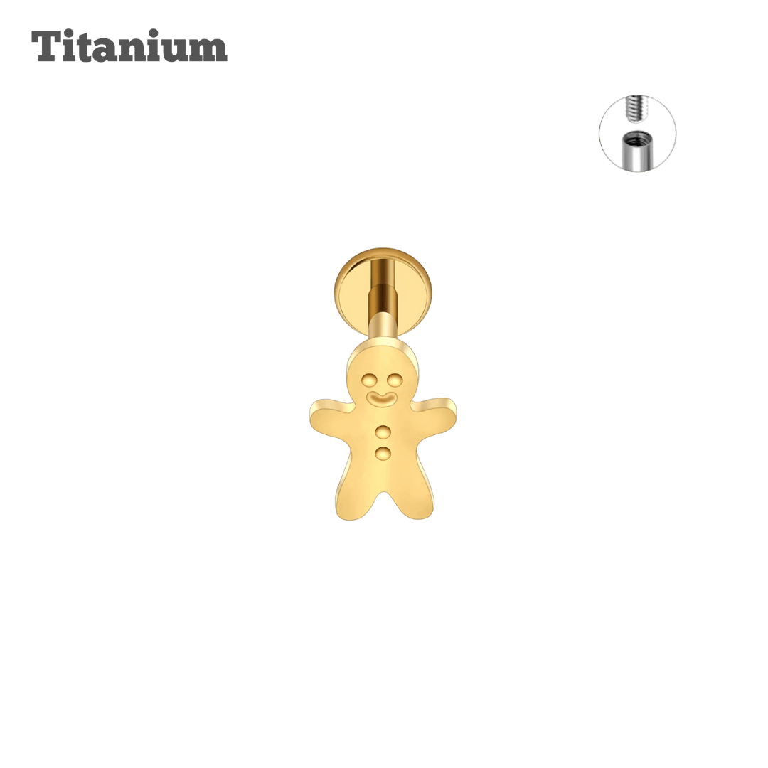 Titanium Gingerbread Threaded Labret