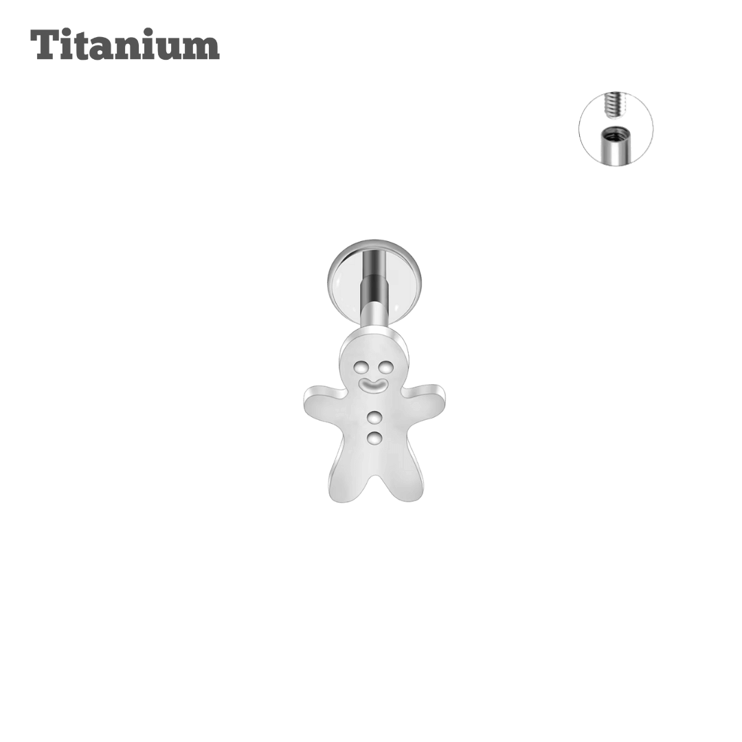 Titanium Gingerbread Threaded Labret