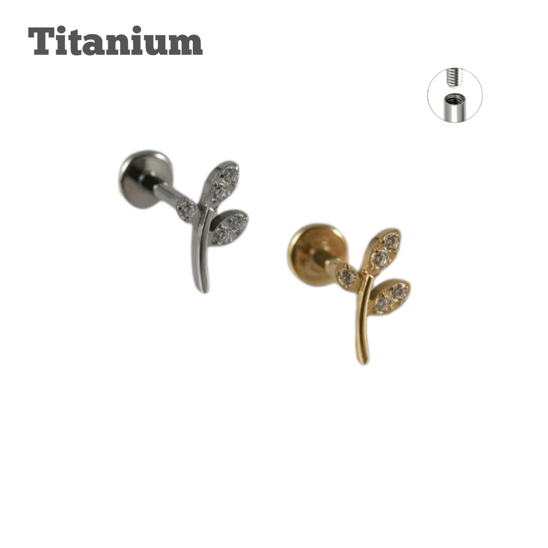 Titanium Leaflets Threaded Labret