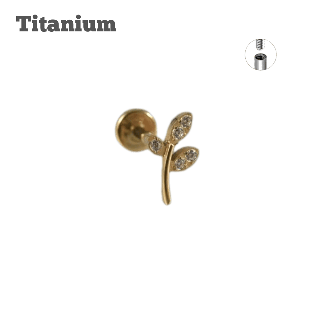 Titanium Leaflets Threaded Labret