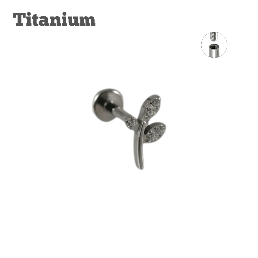 Titanium Leaflets Threaded Labret