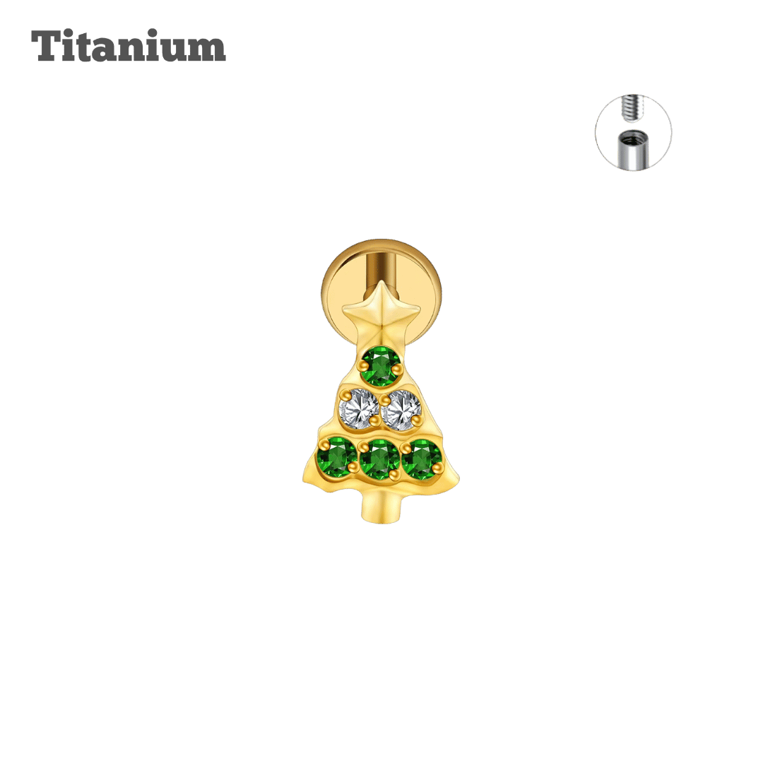 Titanium Pine Tree Threaded Labret