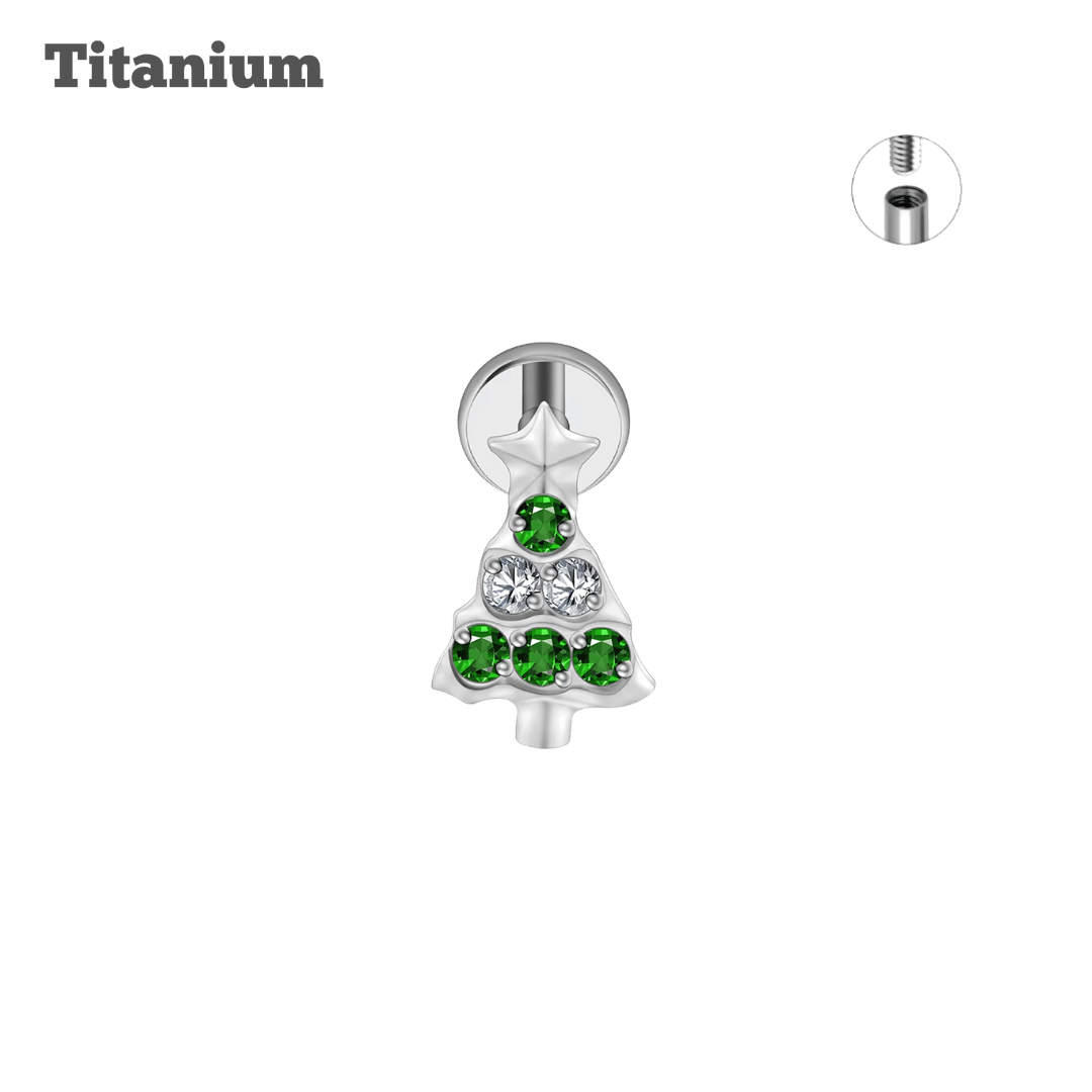 Titanium Pine Tree Threaded Labret