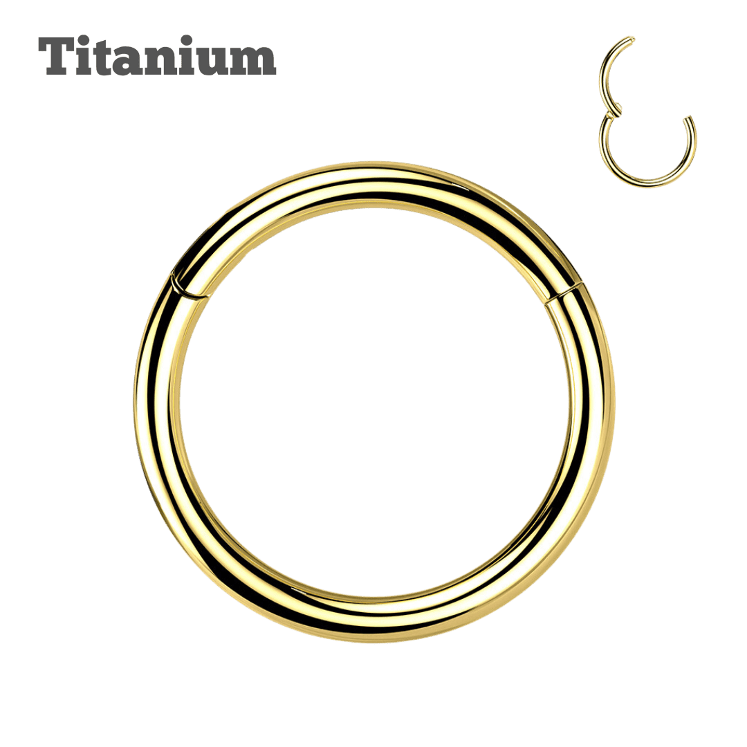 titanium plain hinged hoop gold color