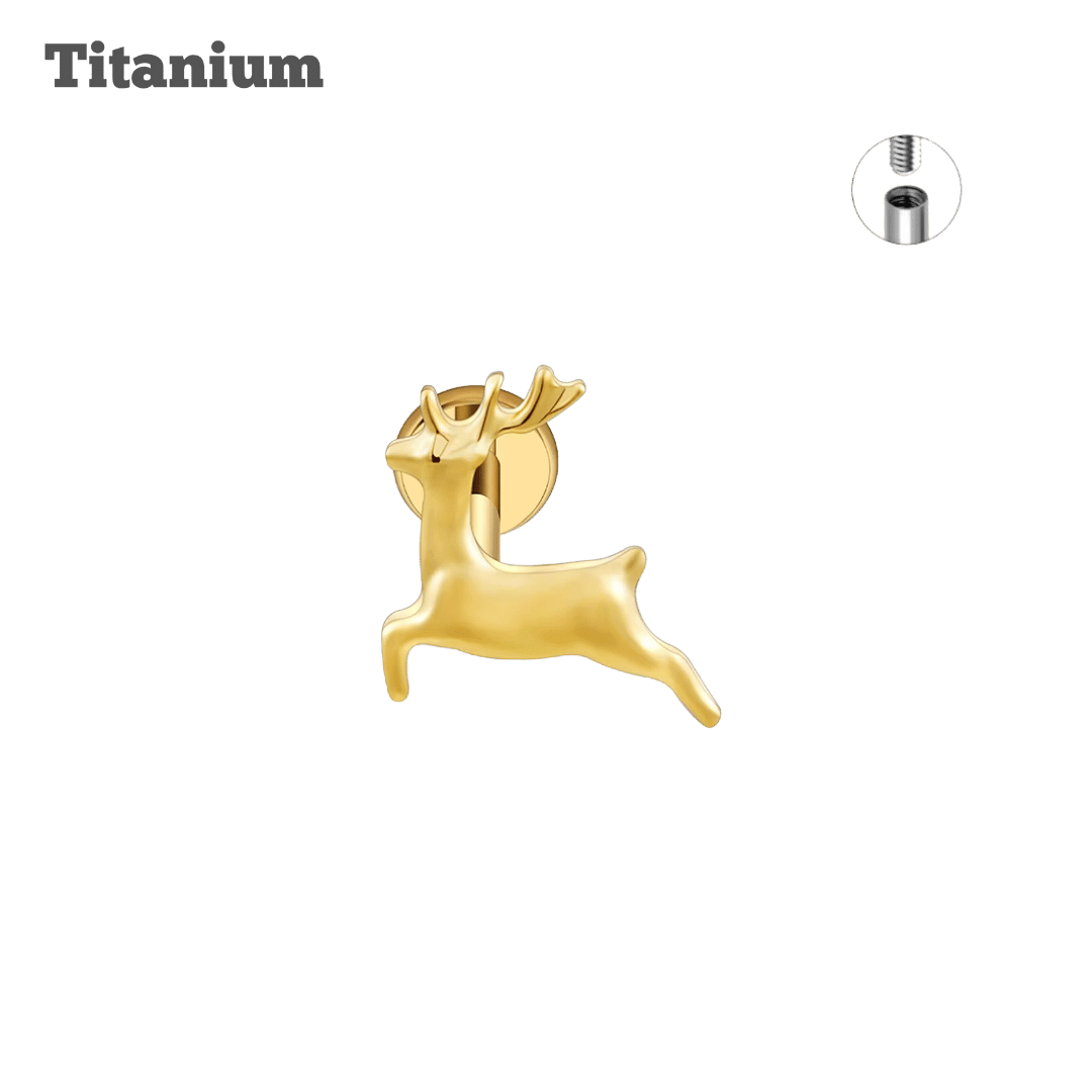 Titanium Reindeer Threaded Labret