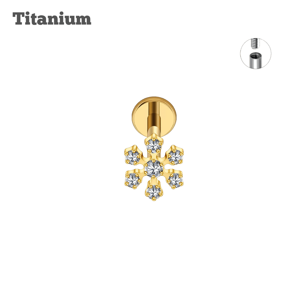 Titanium Snowflakes Threaded Labret