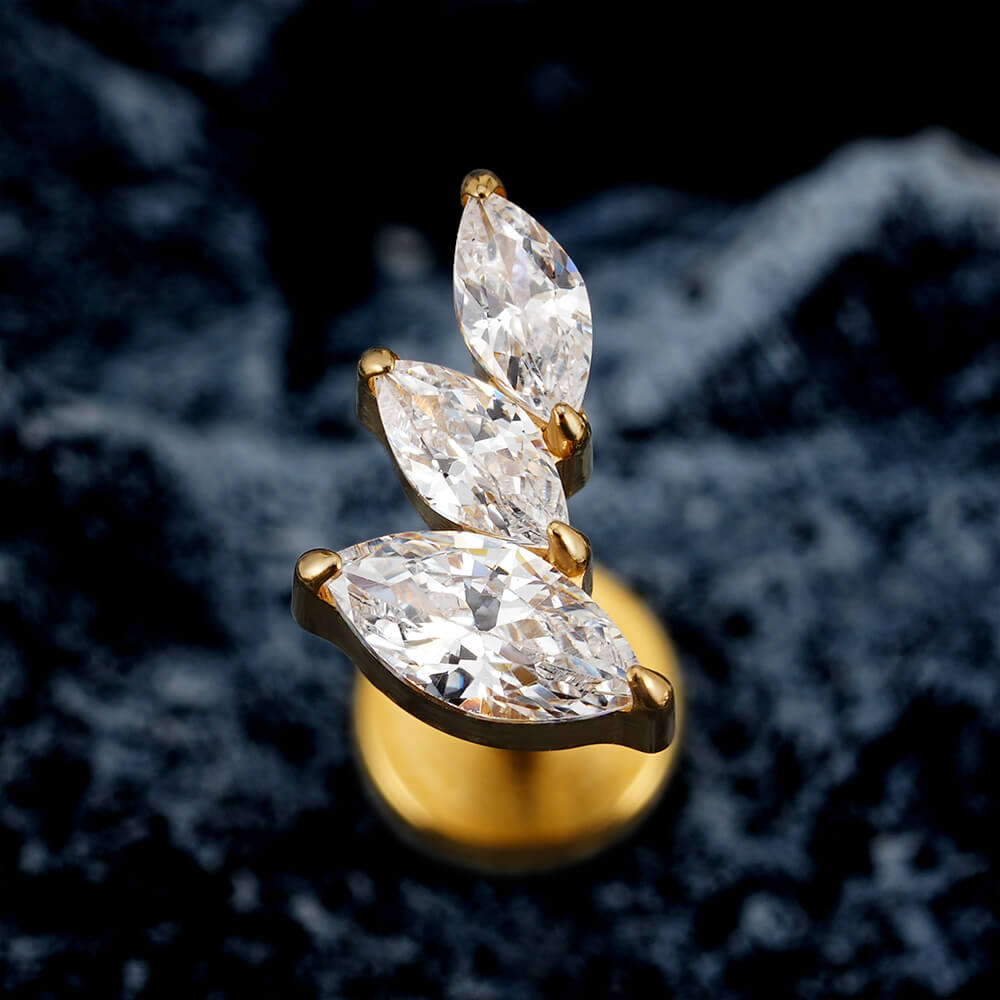 Titanium 3 Petals Threaded Labret