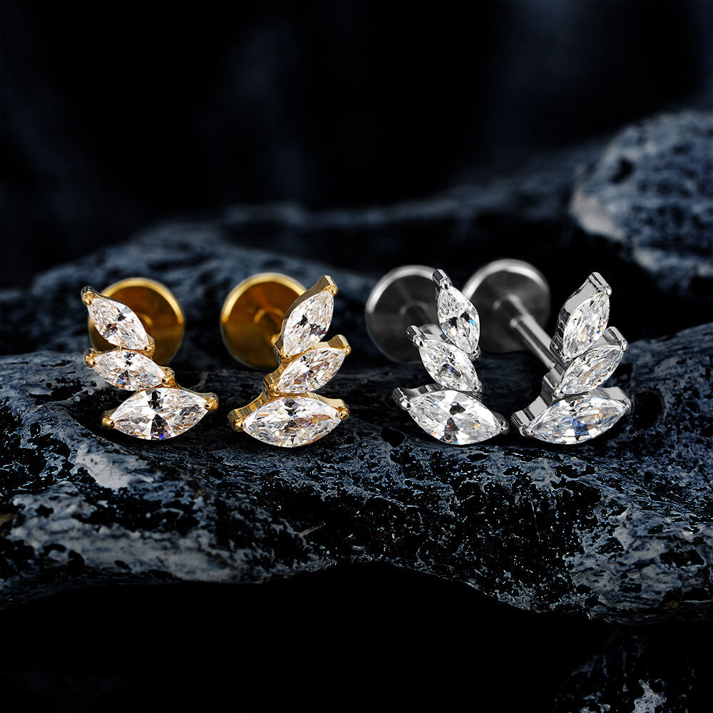 Titanium 3 Petals Threaded Labret