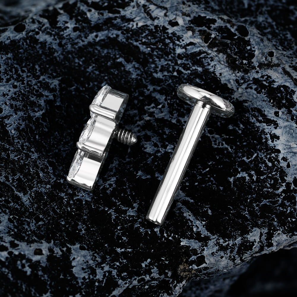 Titanium 3 Petals Threaded Labret