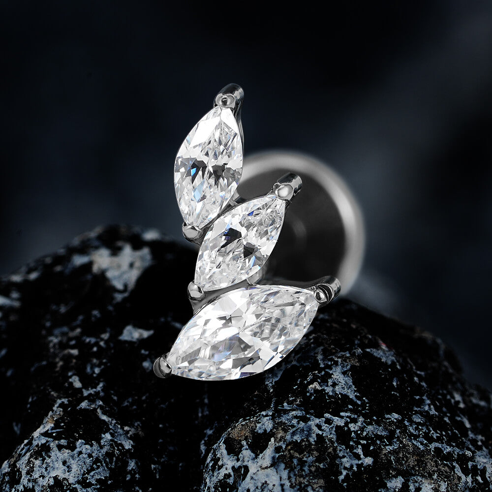 Titanium 3 Petals Threaded Labret