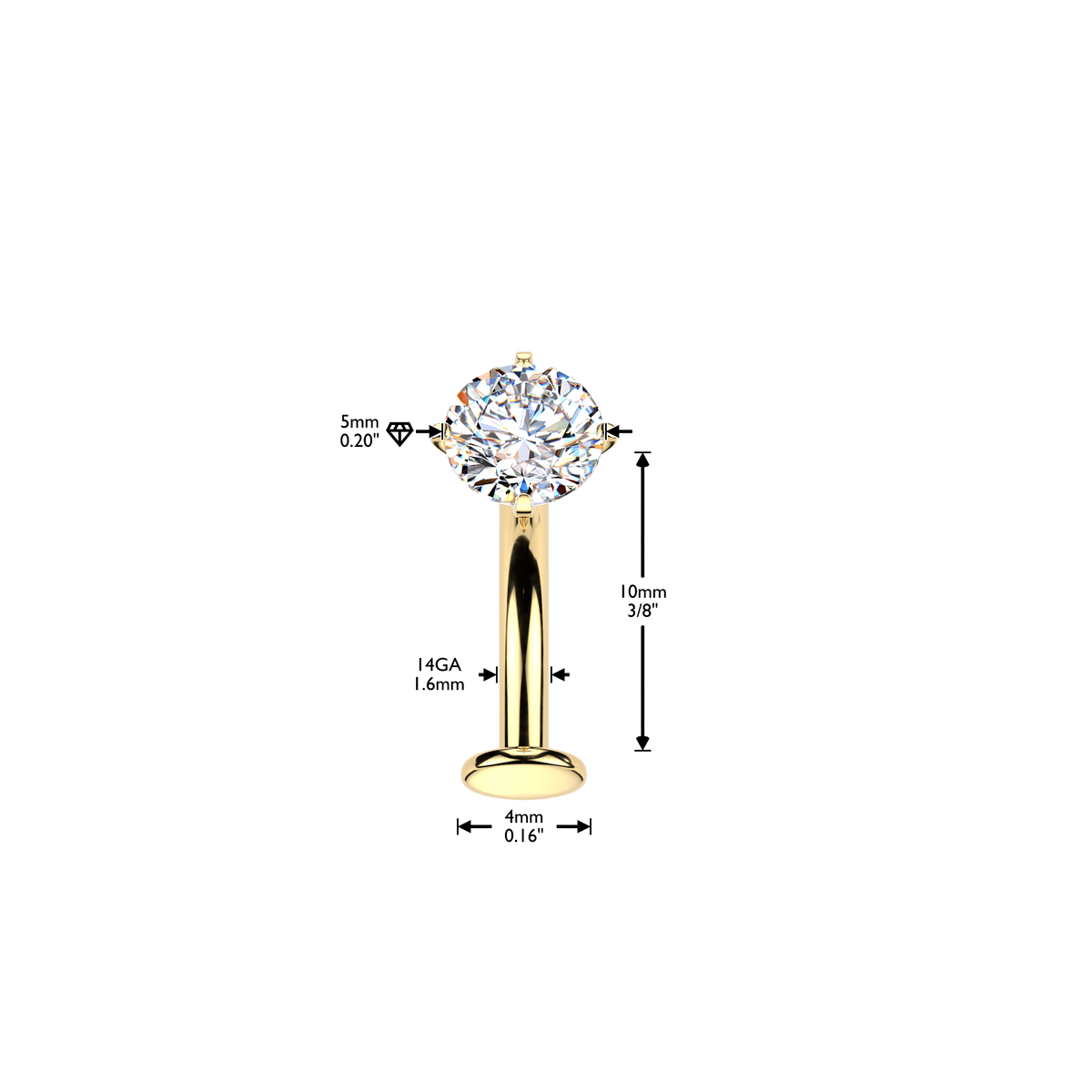 Titanium Reverse Pronged Top Belly Barbell