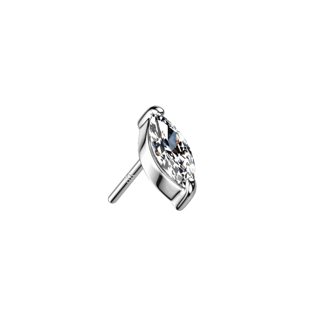 14k white gold marquis gem