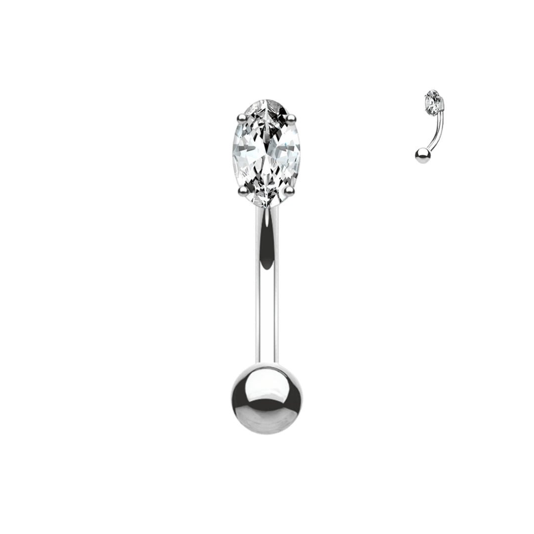 oval gem top rook jewelry 14k white gold