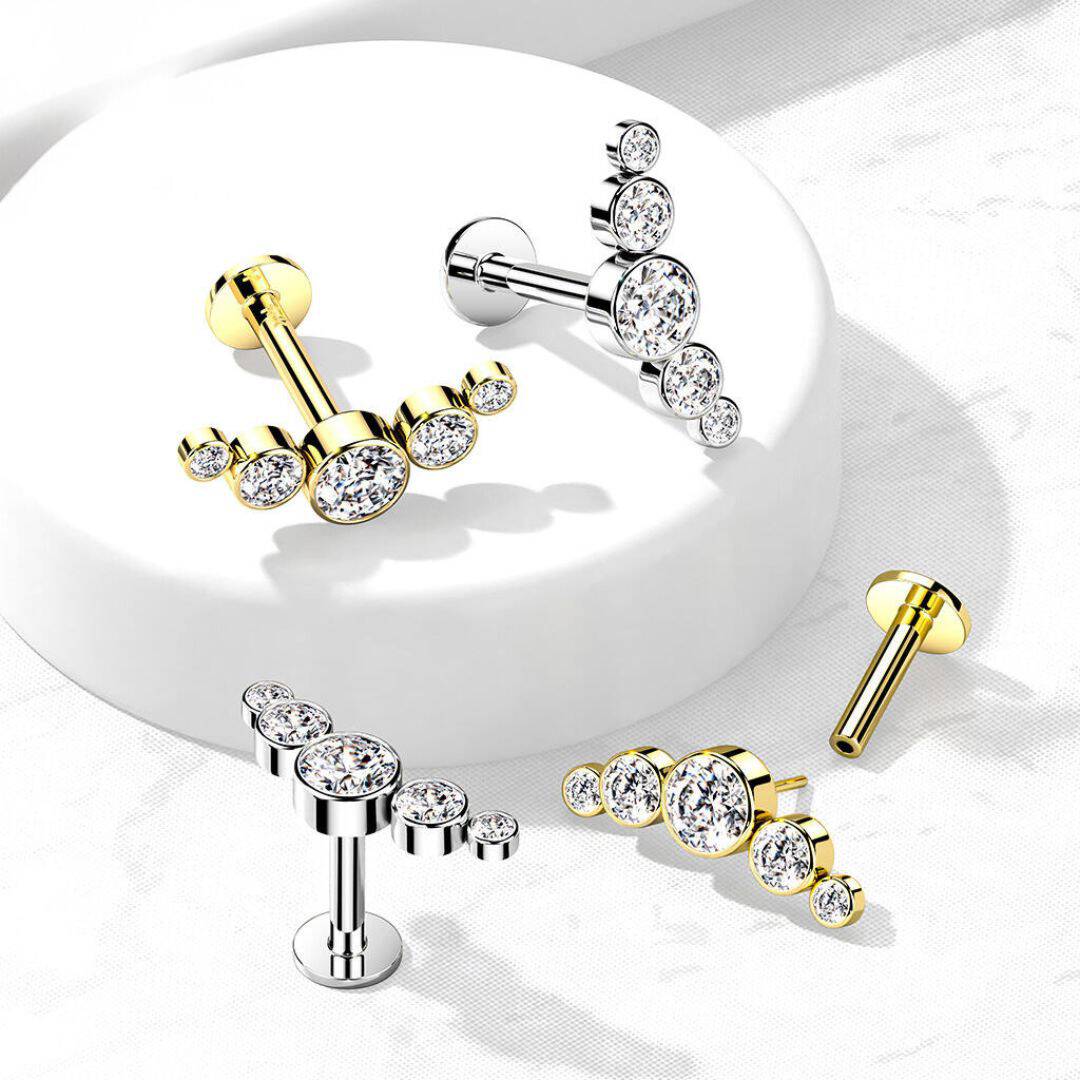 round gem cluster earring image