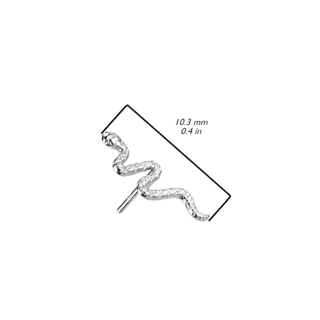 snake threadless top 14k size