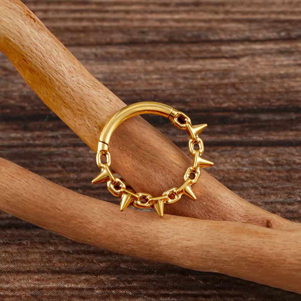 Titanium Crown of Thorns Hinged Hoop