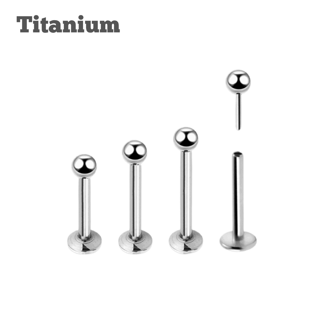 Titanium Ball Top Threadless Labret - Main Image
