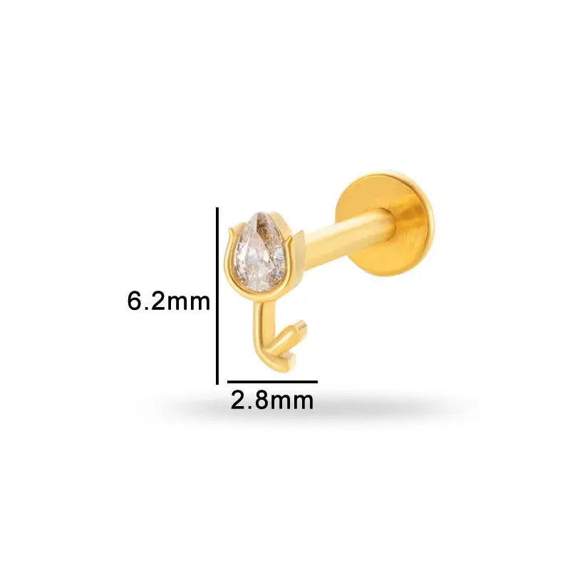 Titanium Tulip Threaded Labret