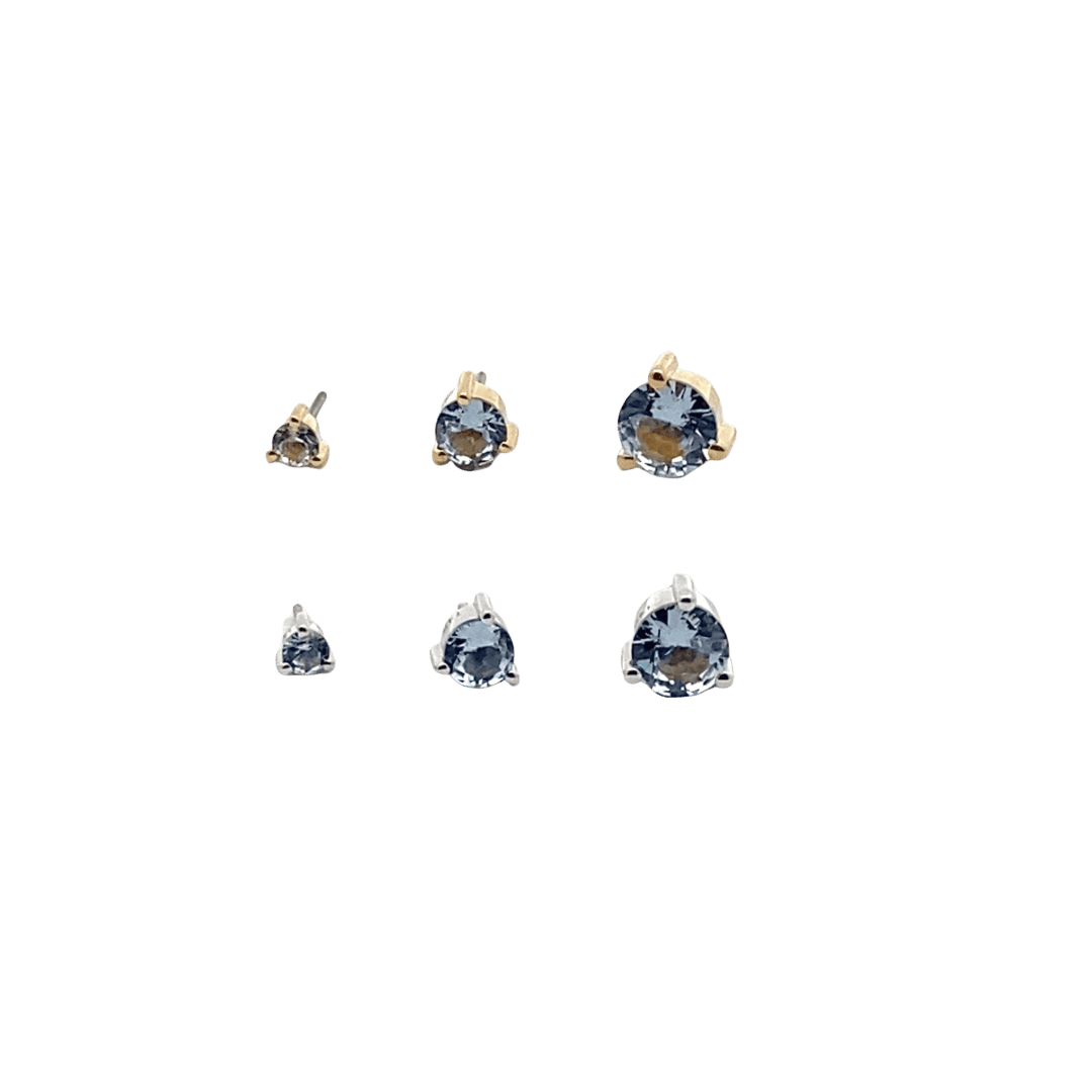 14K Gold Aqua Marine - March Threadless Top