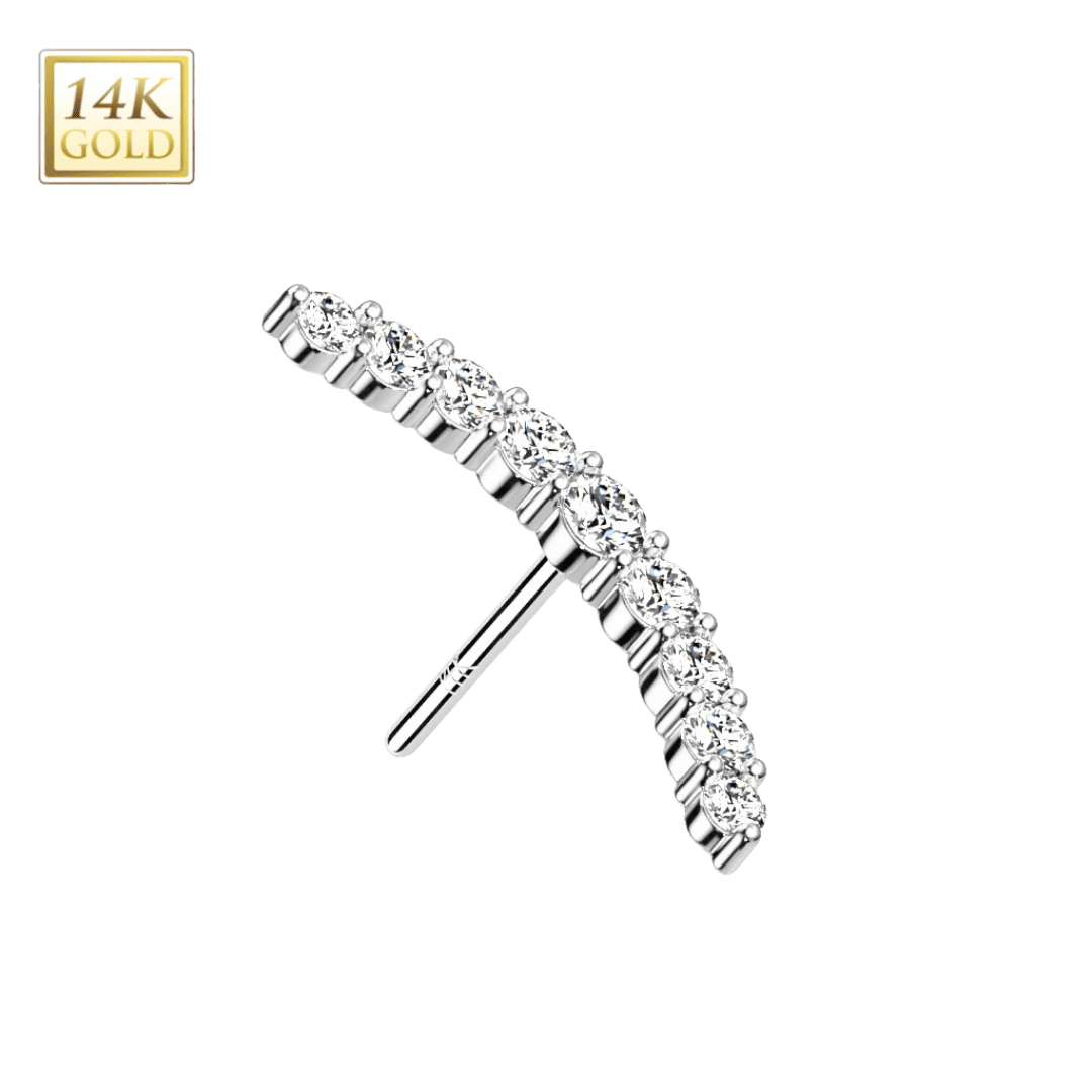 14k Gold Gem Cluster Threadless Top