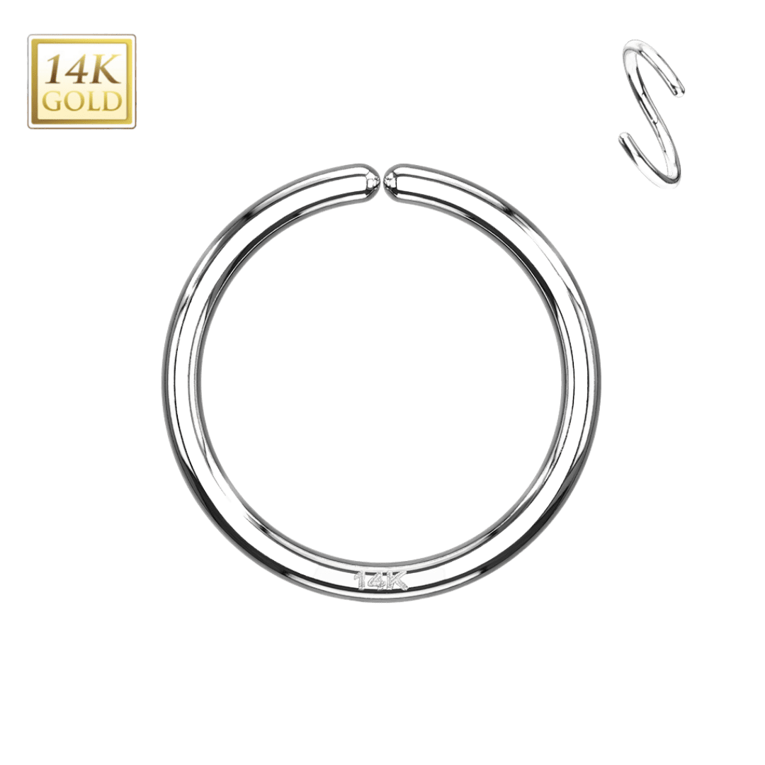 piercing jewelry plain non-hinged hoop 14k 