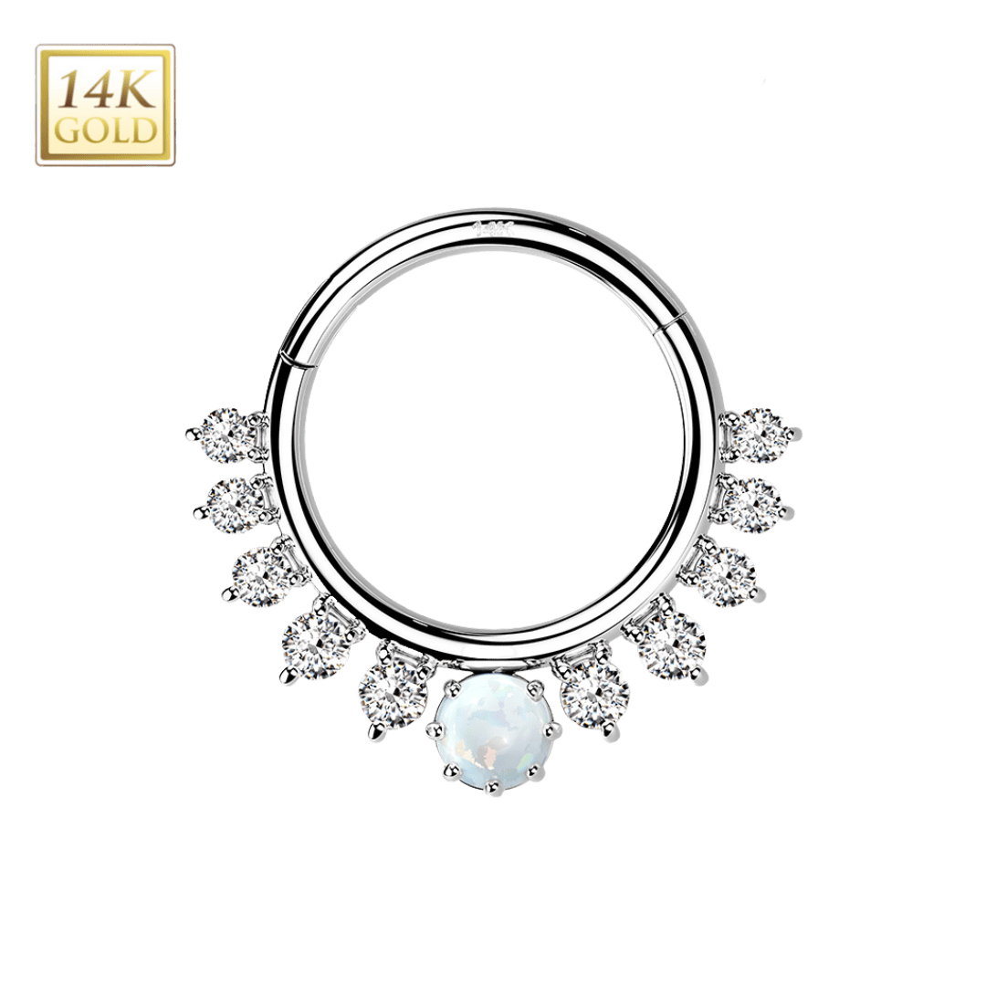 white gold hinged hoop 14k piercing jewelry